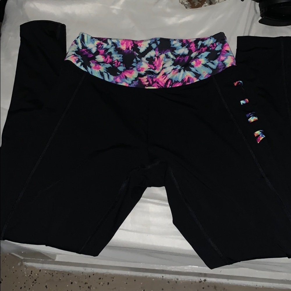 Black& colorful pink leggings